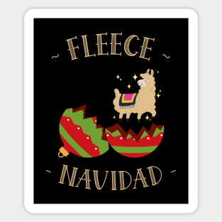 Fleece Navidad Christmas Llama Sticker